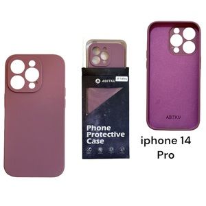 NIB Lilac Purple iPhone 14 Pro Liquid Silicone Soft Gel Case w/screen protector